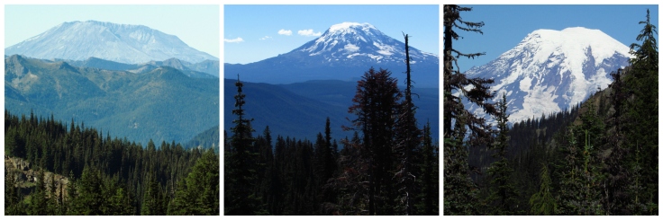 Mount Saint Helens --- Mount Adams -- Mount Ranier